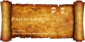 Paulin Karád névjegykártya